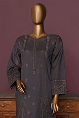 HZ Basics Stitched 2 Piece Solids Emb Khaddar Co Ords Suit-KEC-111