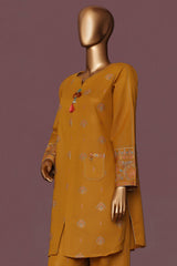 HZ Basics Stitched 2 Piece Solids Emb Khaddar Co Ords Suit-KEC-113