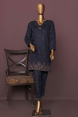 HZ Basics Stitched 2 Piece Solids Emb Khaddar Co Ords Collection'2025-KEC-115