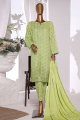 HZ Unstitched 3 Piece Emb Khaddar With Shawl Suit-KES-65