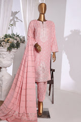 HZ Unstitched 3 Piece Emb Khaddar With Shawl Suit-KES-67