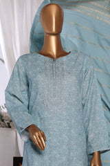 HZ Unstitched 3 Piece Emb Khaddar With Shawl Suit-KES-69