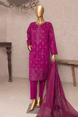 Kalamkari By HZ Unstitched 3 Piece Emb Jacquard Lawn Suit-KJE-02