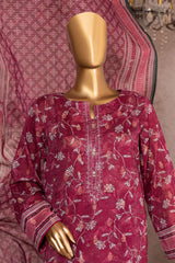 Kalamkari By HZ Unstitched 3 Piece Emb Jacquard Lawn Suit-KJE-09