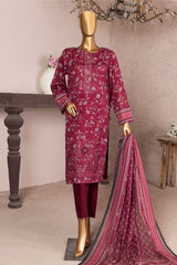 Kalamkari By HZ Unstitched 3 Piece Emb Jacquard Lawn Suit-KJE-09