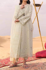 Qalamkar Unstitched 3 Piece Chikankari Eid Edit Suit-KM-04-Sorcha