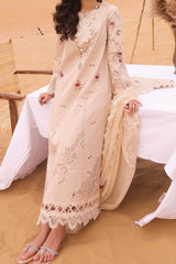 Qalamkar Unstitched 3 Piece Chikankari Eid Edit Suit-KM-07-Caoimhe