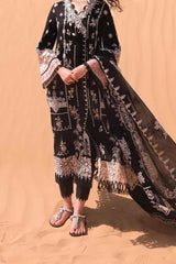 Qalamkar Unstitched 3 Piece Chikankari Eid Edit Suit-KM-08-Lise