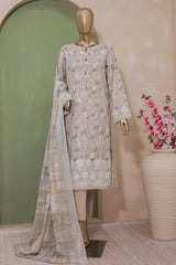 Kohinoor By Hz Unstitched 3 Piece Emb Netkari Suit-KNC-03