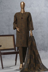 Wintry Prints by Hz Stitched 3 Piece Khaddar Vol-03 Suit-KPC-115