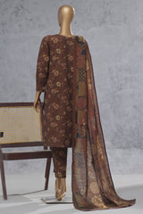 Wintry Prints by Hz Stitched 3 Piece Khaddar Vol-03 Suit-KPC-117
