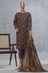 Wintry Prints by Hz Stitched 3 Piece Khaddar Vol-03 Suit-KPC-117