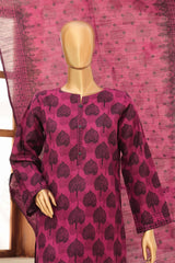 HZ Stitched 3 Piece Digital Printed Khaddar Vol-04 Suit-KPT-1101-Plum