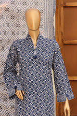 HZ Stitched 3 Piece Digital Printed Khaddar Vol-04 Suit-KPT-1103-Blue