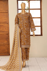 HZ Stitched 3 Piece Digital Printed Khaddar Vol-04 Suit-KPT-1108-Mustard