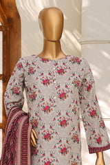 HZ Stitched 3 Piece Digital Printed Khaddar Vol-04 Suit-KPT-1110-Multi