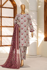 HZ Stitched 3 Piece Digital Printed Khaddar Vol-04 Suit-KPT-1110-Multi