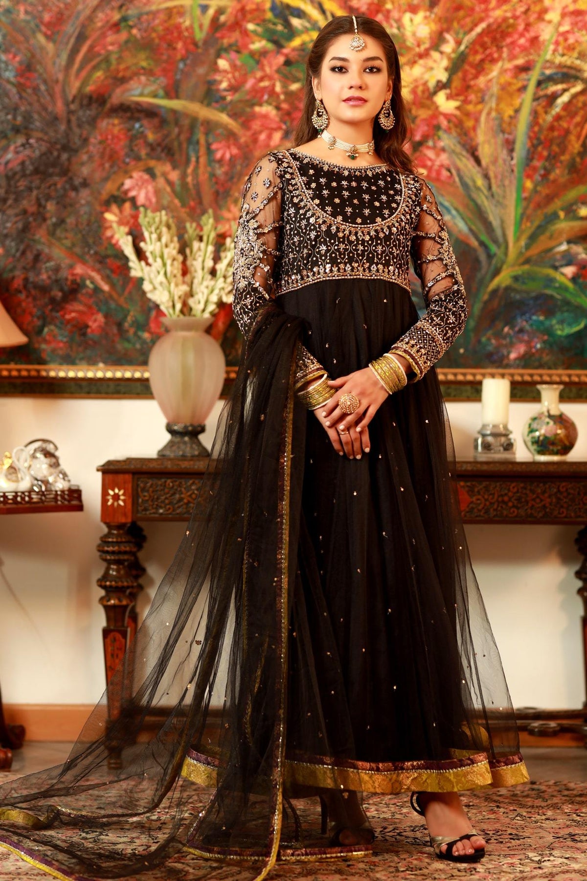 pakistani ready to wear net dress