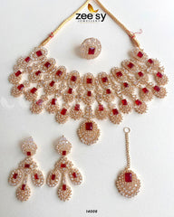 Kiara Advani Bridal Set Golden Red - Zeesy Jewellery