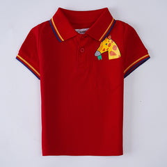 Kjunction Boys Half Sleeves Polo T-Shirt (Girraffe)