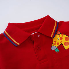 Kjunction Boys Half Sleeves Polo T-Shirt (Girraffe)