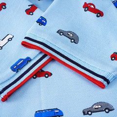 Kjunction Boys Half Sleeves Polo T-Shirt (Car-All-Over)