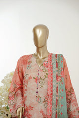 Bin Saeed Stitched 3 Piece Exclusive Printed Lawn Vol-10 Suit-LSM-2945-PEACH