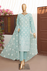 HZ Unstitched 3 Piece Lucknowi Emb Chikankari Suit-LCE-08