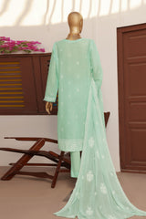 HZ Unstitched 3 Piece Lucknowi Emb Chikankari Suit-LCE-11