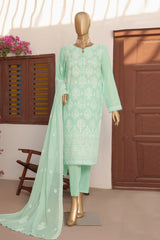 HZ Unstitched 3 Piece Lucknowi Emb Chikankari Suit-LCE-11