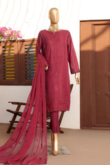 HZ Unstitched 3 Piece Lucknowi Emb Chikankari Suit-LCE-12
