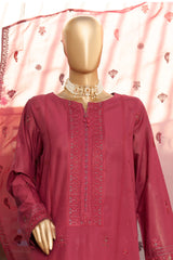 HZ Unstitched 3 Piece Lucknowi Emb Chikankari Suit-LCE-12