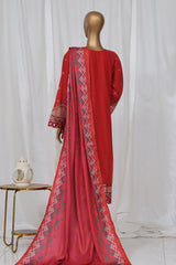 Sada Bahar Stitched 3 Piece Luxury Emb Khaddar Vol-02 Suit-LEK-17-Red