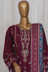 Sada Bahar Stitched 3 Piece Luxury Emb Khaddar Vol-01 Suit-LEK-23-Purple