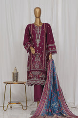 Sada Bahar Stitched 3 Piece Luxury Emb Khaddar Vol-01 Suit-LEK-23-Purple