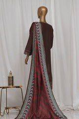 Sada Bahar Stitched 3 Piece Luxury Emb Khaddar Vol-01 Suit-LEK-25-Brown
