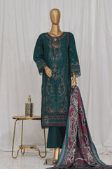 Sada Bahar Stitched 3 Piece Luxury Emb Khaddar Vol-01 Suit-LEK-27-Dark Green