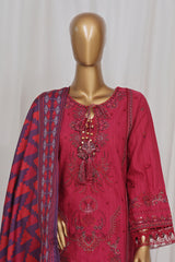 Sada Bahar Stitched 3 Piece Luxury Emb Khaddar Vol-01 Suit-LEK-27-Magenta