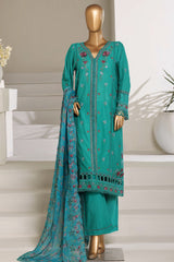 Sada Bahar Stitched 3 Piece Luxury Emb Festive Vol-01 Suit-LEL1-MK-48 GREEN