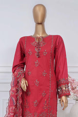 Sada bahar Stitched 3 Piece Luxury Emb Spring Vol-02 Collection-LEL2-MK-40-Maroon