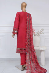 Sada bahar Stitched 3 Piece Luxury Emb Spring Vol-02 Collection-LEL2-MK-40-Maroon