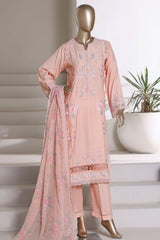 Sada Bahar Stitched 3 Piece Luxury Emb Festive Vol-03 Suit-LEL3-MK-2511-PEACH