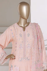 Sada Bahar Stitched 3 Piece Luxury Emb Festive Vol-03 Suit-LEL3-MK-2511-PEACH