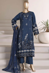 Sada Bahar Stitched 3 Piece Luxury Emb Festive Vol-03 Suit-LEL3-MK-259-BLUE