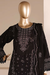 Sada Bahar Stitched 3 Piece Luxury Emb Festive Vol-04 Suit-LEL4-MK-253-BLACK