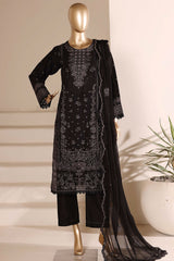 Sada Bahar Stitched 3 Piece Luxury Emb Festive Vol-04 Suit-LEL4-MK-253-BLACK