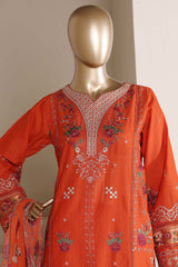 Sada Bahar Stitched 3 Piece Luxury Emb Festive Vol-04 Suit-LEL4-MK-254-RUST