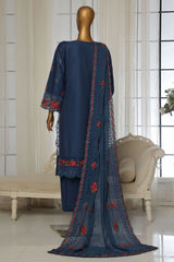Sada Bahar Stitched 3 Piece Luxury Emb Spring Vol-04 Suit-LEL4-MK33-Blue