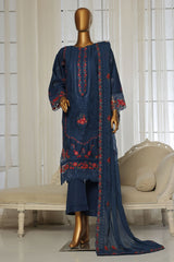 Sada Bahar Stitched 3 Piece Luxury Emb Spring Vol-04 Suit-LEL4-MK33-Blue
