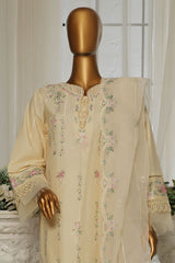 Sada Bahar Stitched 3 Piece Luxury Emb Spring Vol-04 Collection'2025-LEL4-MK36-Cream